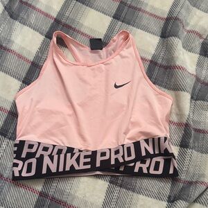 Nike Light Pink Sports Bra with Black Band